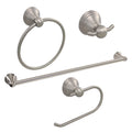 4 Piece Bathroom Hardware Accessories Set with 24" Towel Bar - Brushed Nickel